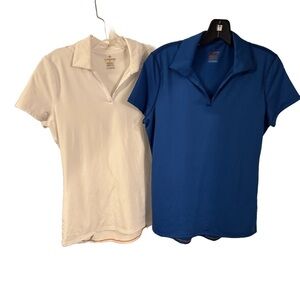 Tommie Copper Women's LOT OF 2 Performance Polo Shirts Sz M 1 Blue 1 White